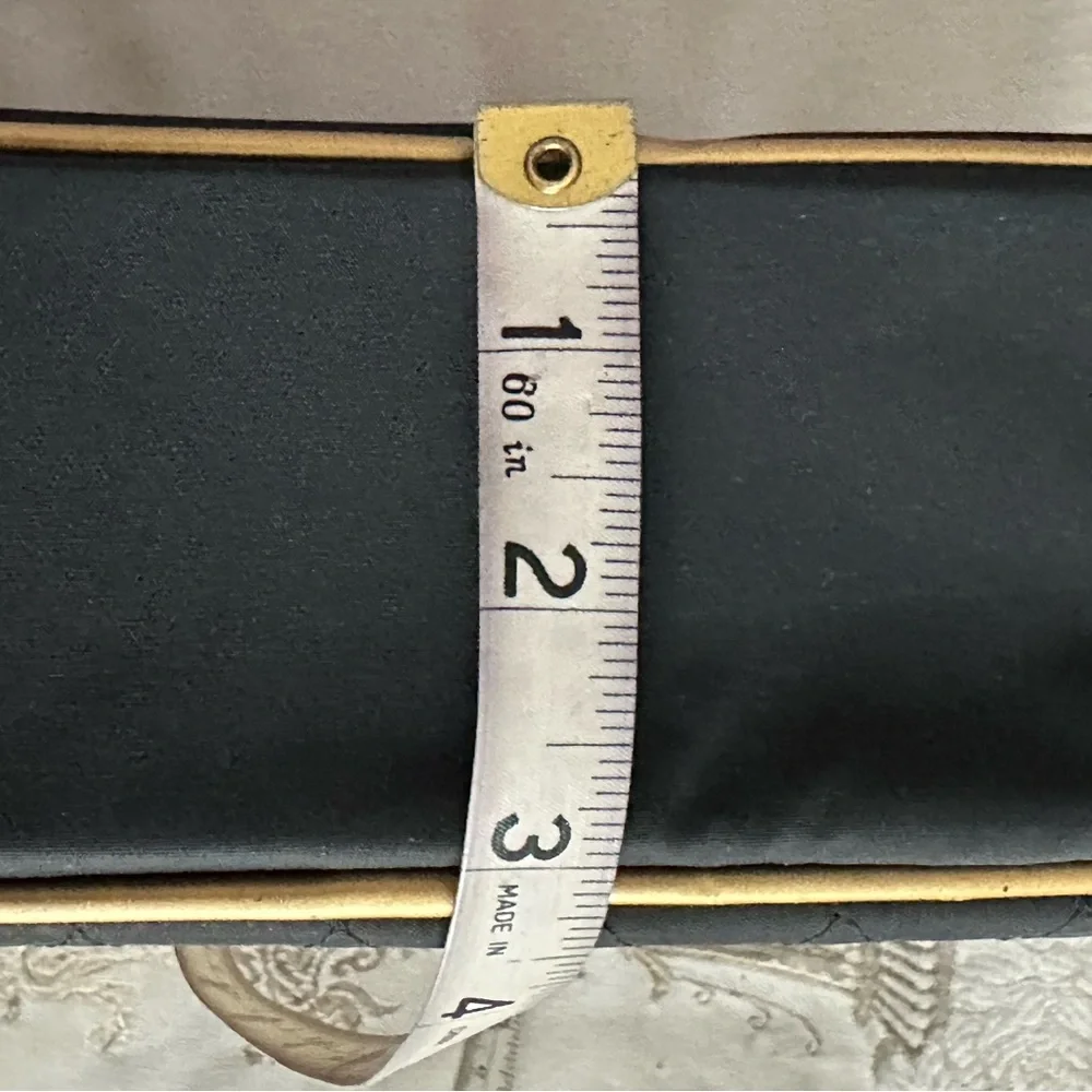 Black Quilted Makeup Bag with Gold Accents